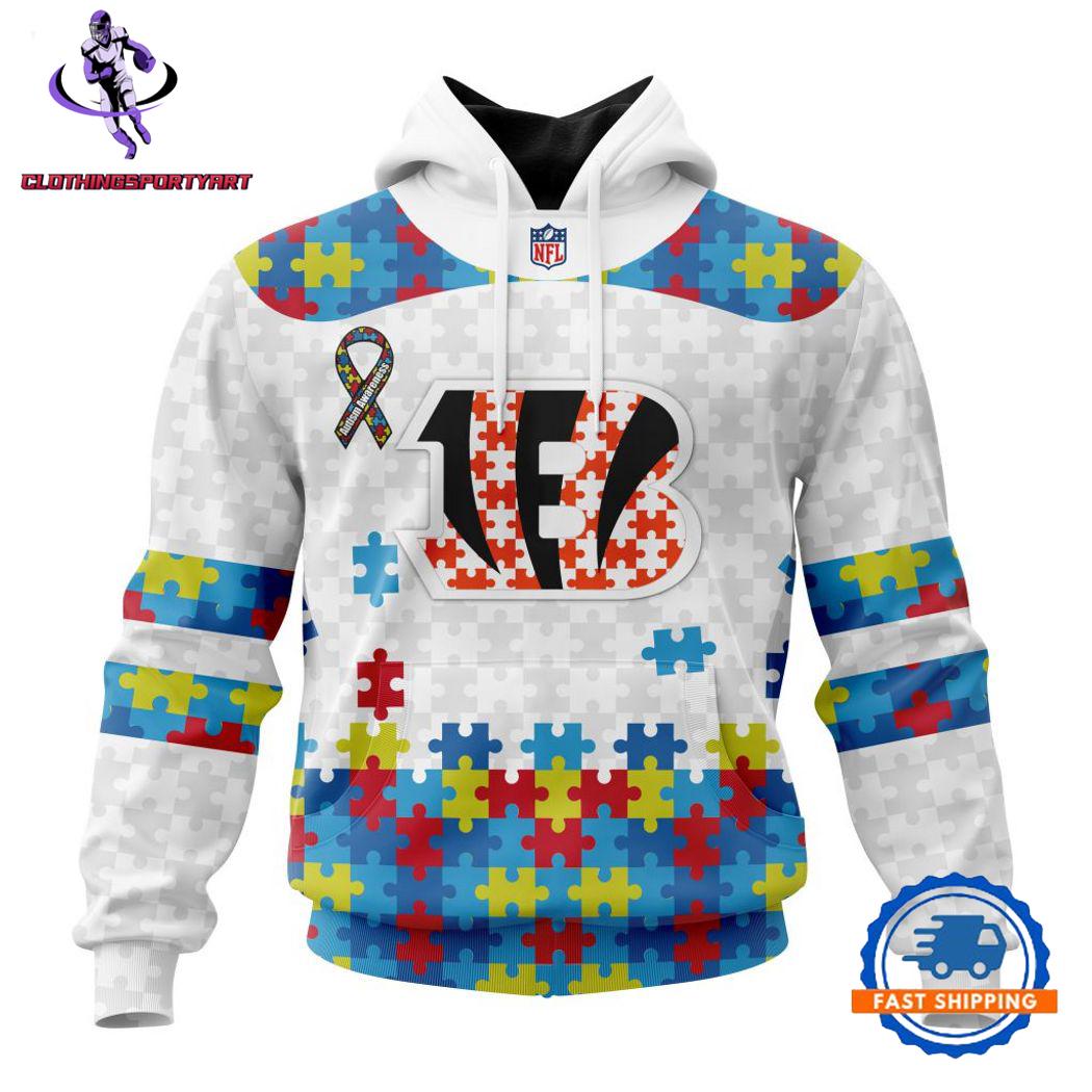 Cincinnati Bengals Autism Awareness Hoodie