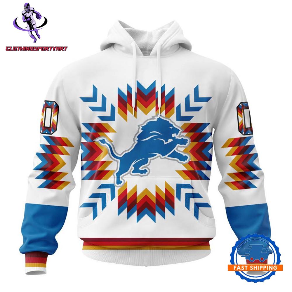 Detroit Lions Special Native Pattern Hoodie