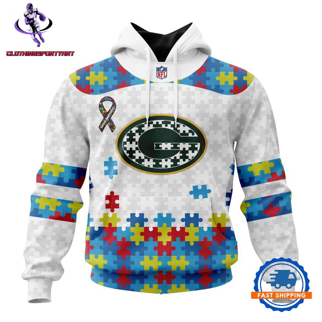 Green Bay Packers Autism Awareness Hoodie