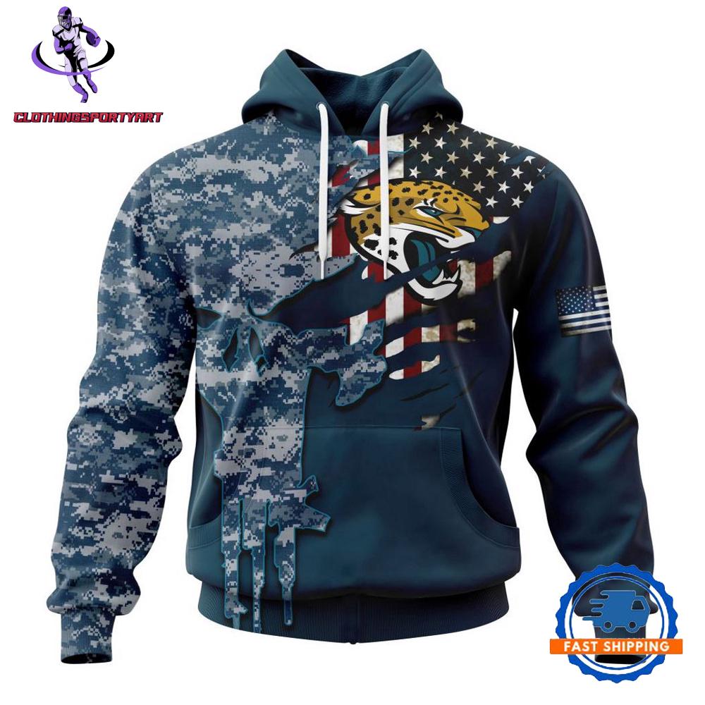 Jacksonville Jaguars Navy Camo Veteran Hoodie