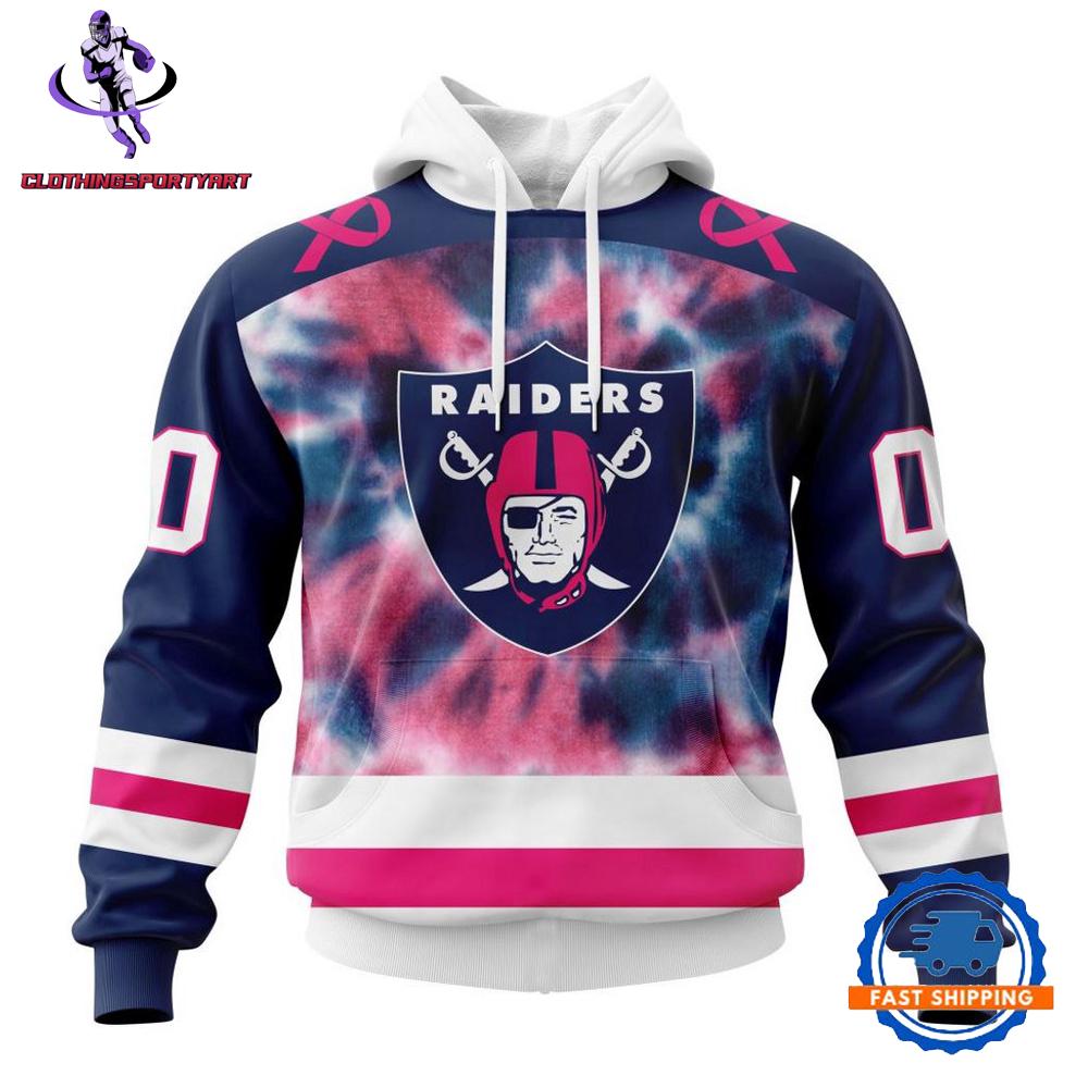 Las Vegas Raiders Pink Fight Breast Cancer Hoodie
