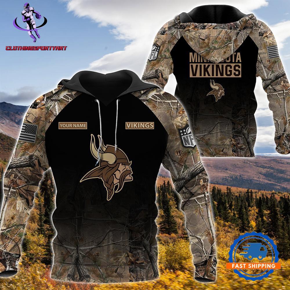 Minnesota Vikings Hunting Camo Hoodie