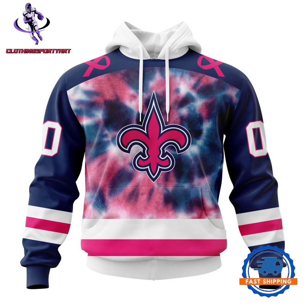 New Orleans Saints Pink Fight Breast Cancer Hoodie