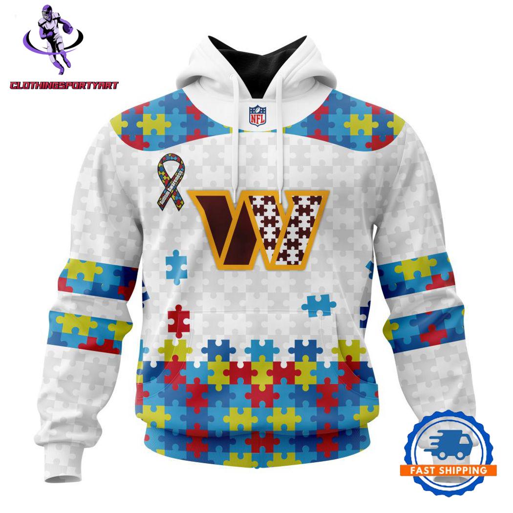 Washington Commanders Autism Awareness Hoodie