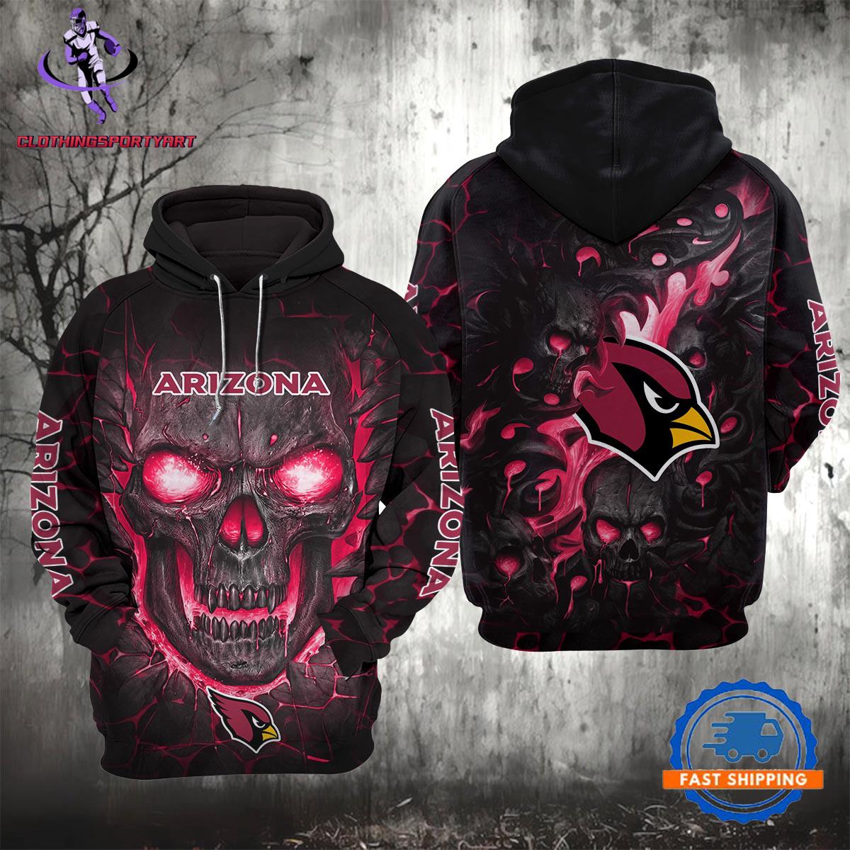Arizona Cardinals Lava Skull Hoodie