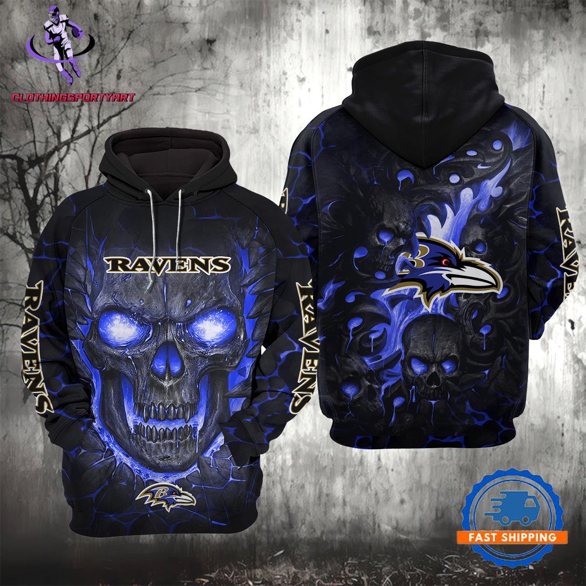 Baltimore Ravens Lava Skull Hoodie