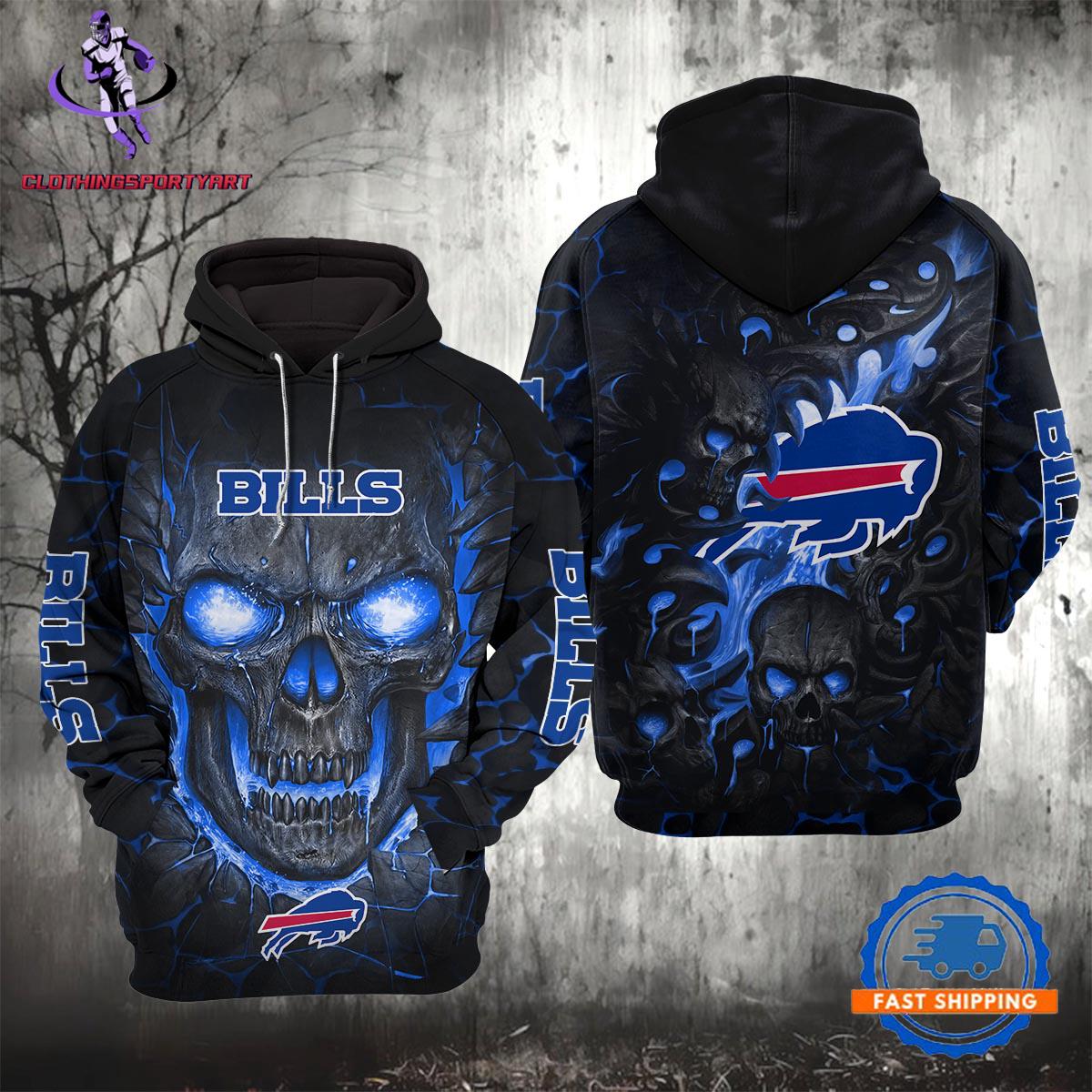 Buffalo Bills Lava Skull Hoodie