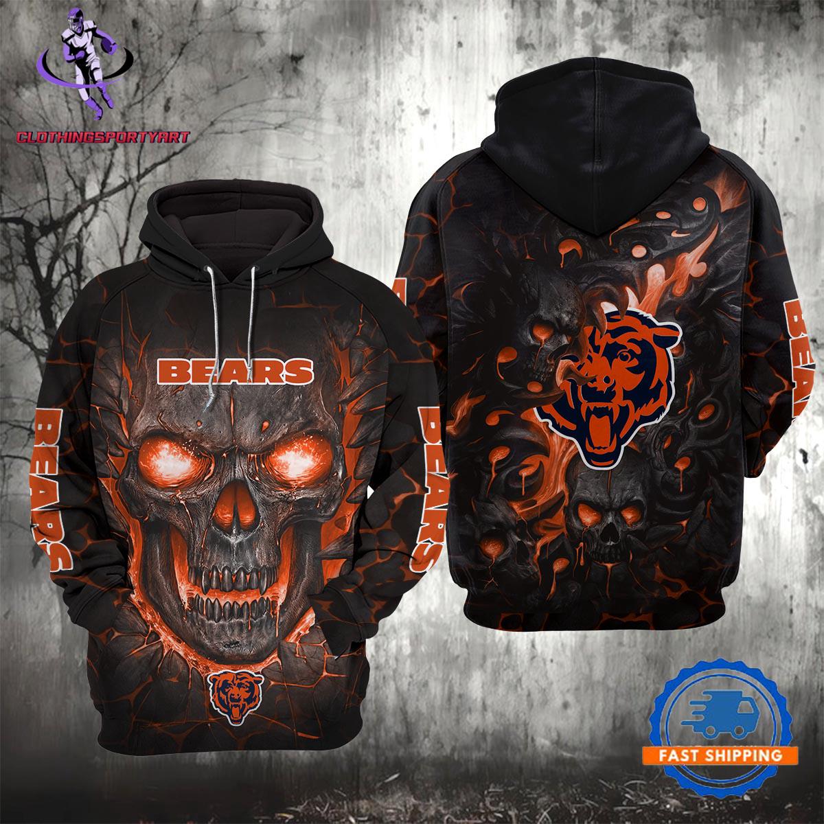 Chicago Bears Lava Skull Hoodie