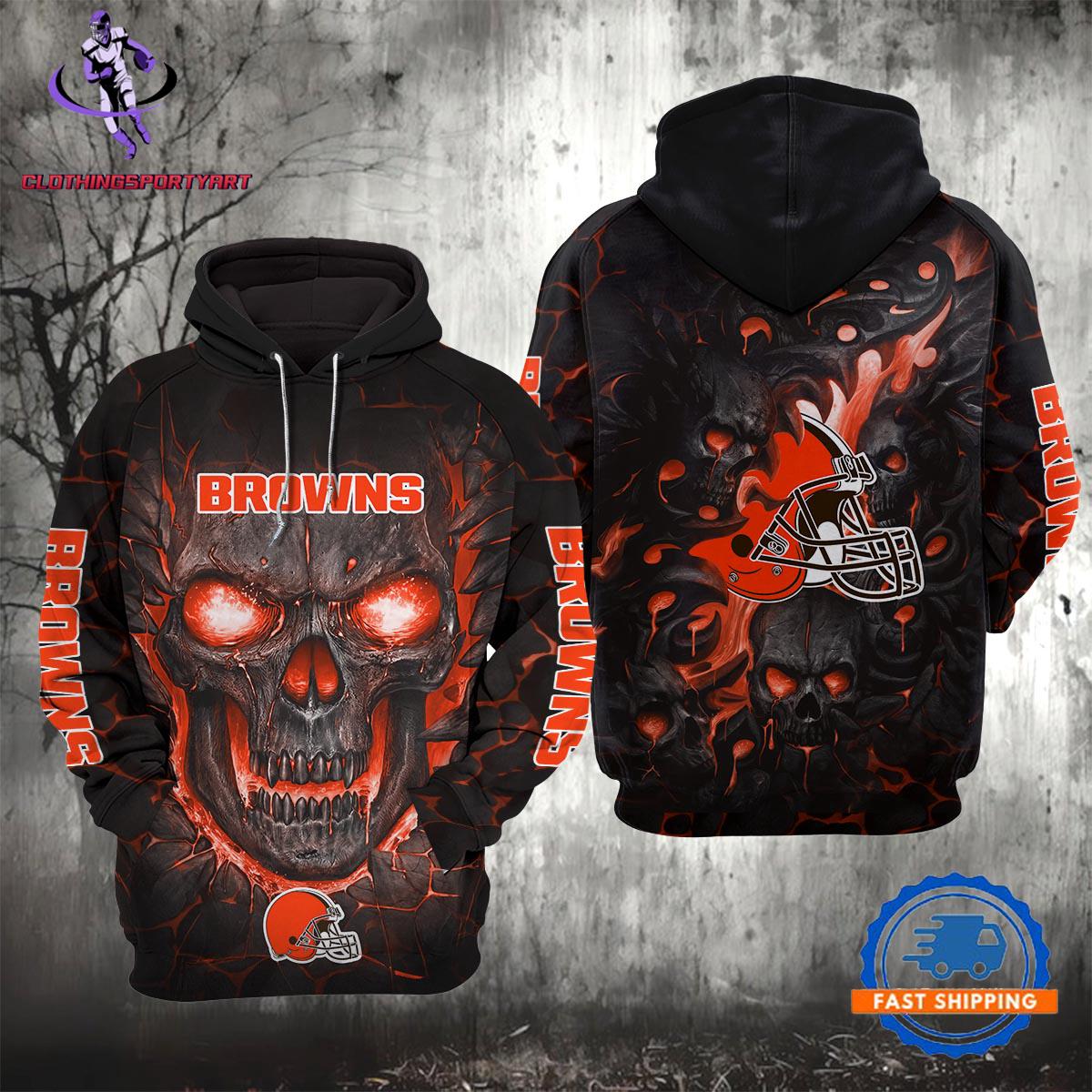 Cleveland Browns Lava Skull Hoodie