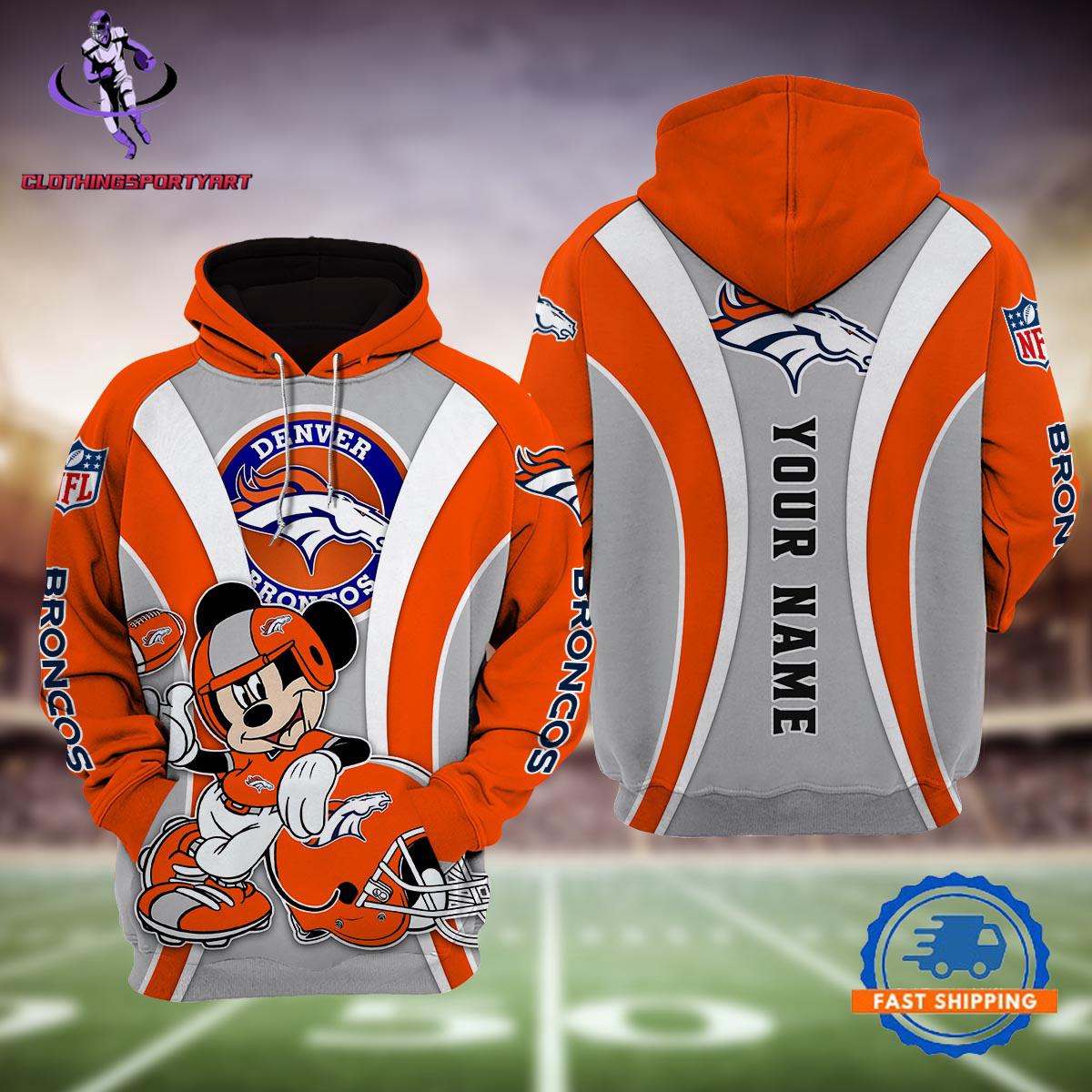 Denver Broncos Mickey Mouse Disney Hoodie