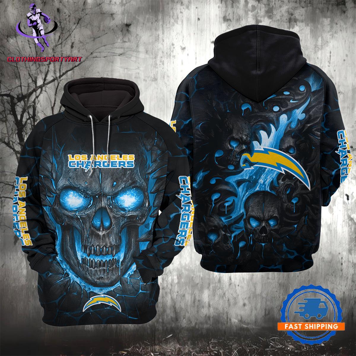 Los Angeles Chargers Lava Skull Hoodie