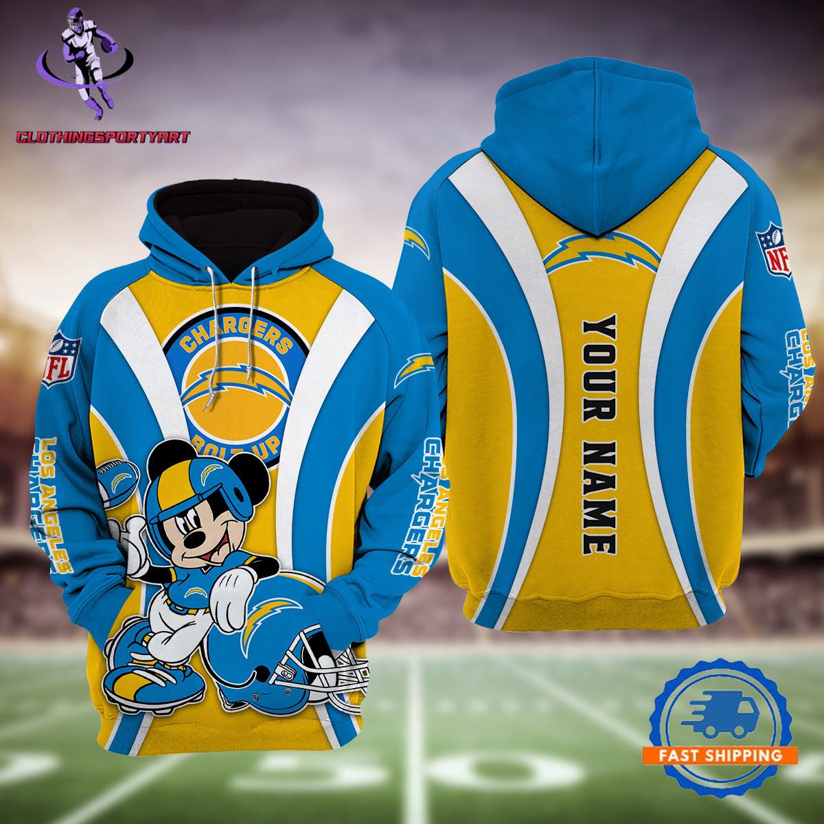 Los Angeles Chargers Mickey Mouse Disney Hoodie