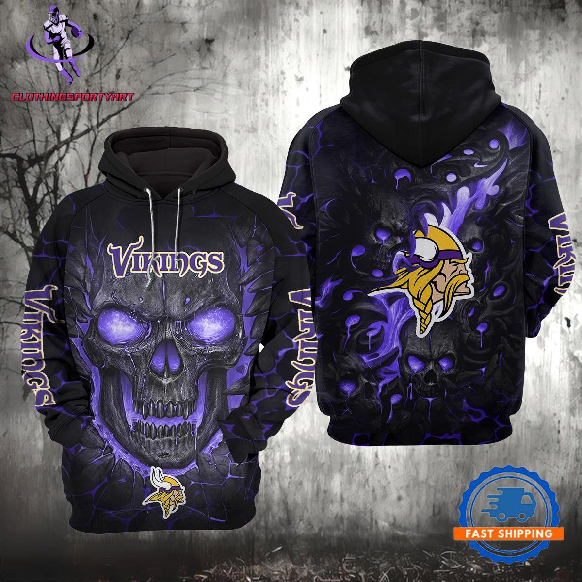 Minnesota Vikings Lava Skull Hoodie