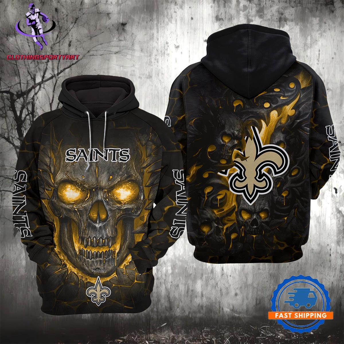 New Orleans Saints Lava Skull Hoodie
