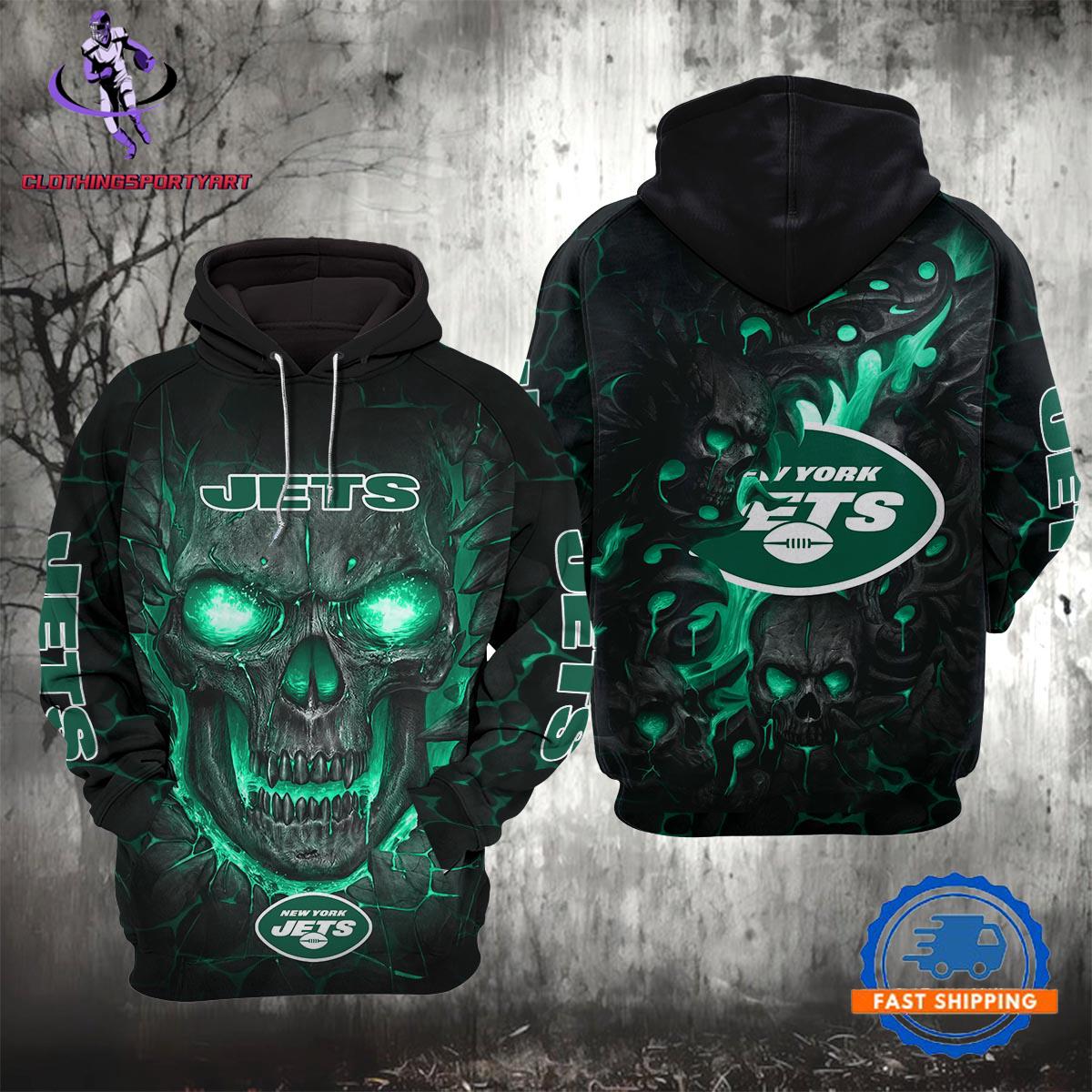 New York Jets Lava Skull Hoodie