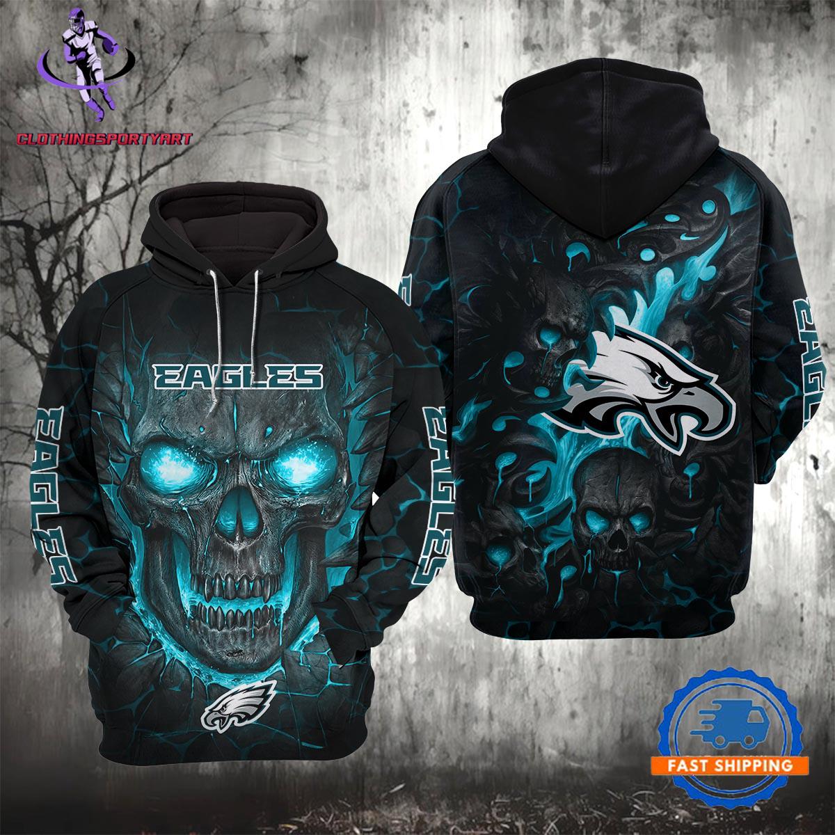 Philadelphia Eagles Lava Skull Hoodie