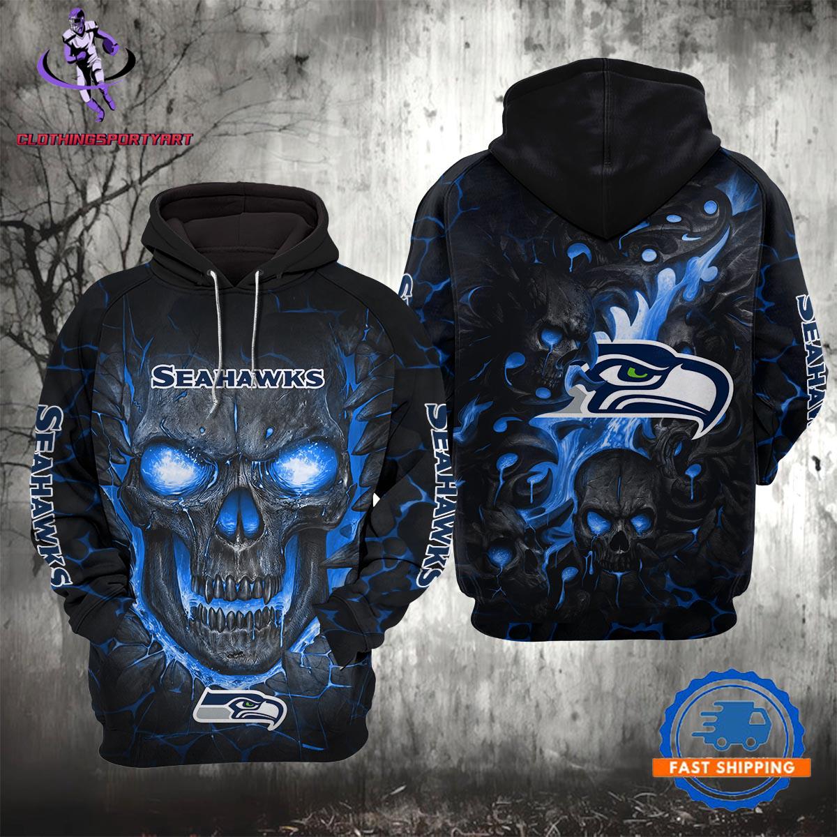 Seattle Seahawks Lava Skull Hoodie