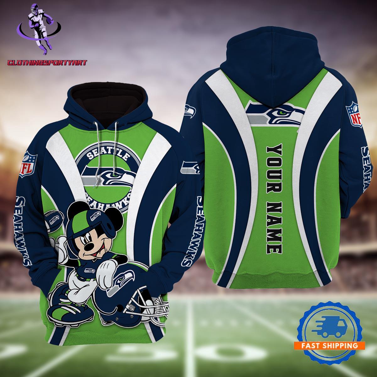 Seattle Seahawks Mickey Mouse Disney Hoodie