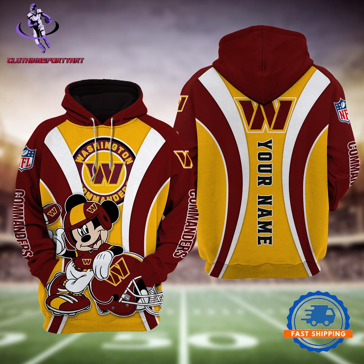 Washington Commanders Mickey Mouse Disney Hoodie